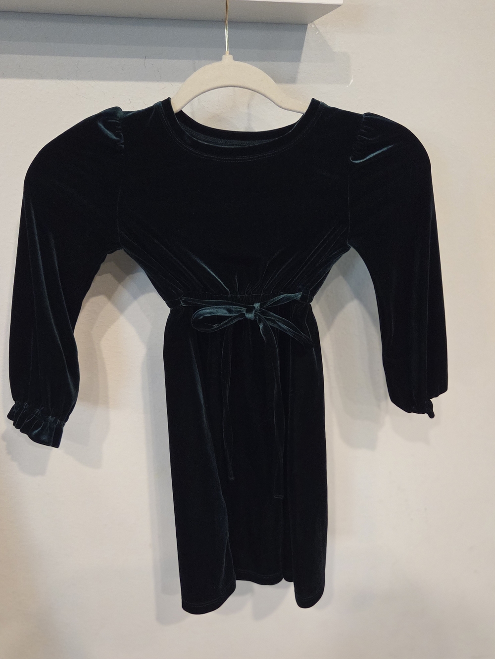 INC International Concepts Girls Velvet Dress in Dark Green